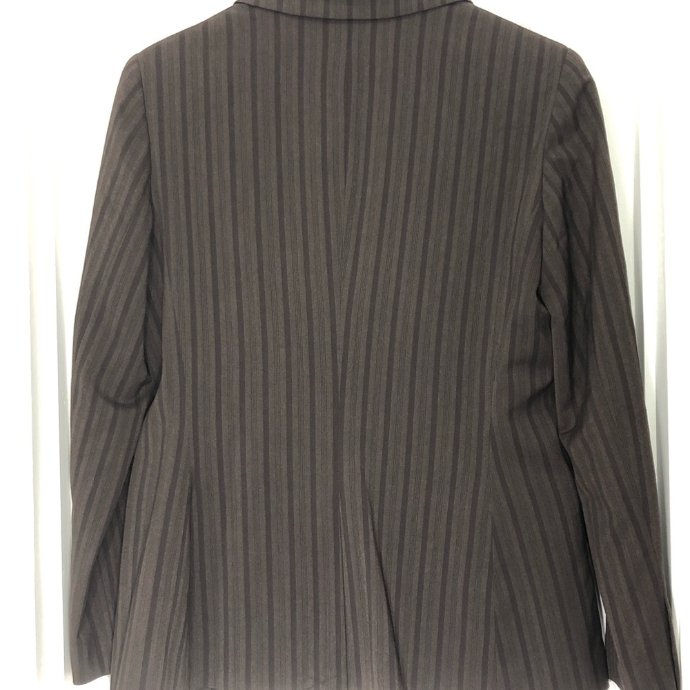 4/$25 Sale Brown black striped blazer lined sz 12